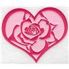 Heart with rose large applique
