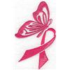 Butterfly with breast cancer ribbon large