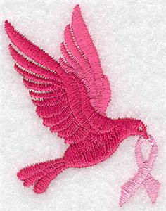 Dove with breast cancer ribbon small