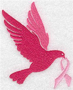 Dove with breast cancer ribbon large