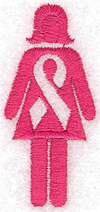 Woman with breast cancer ribbon small