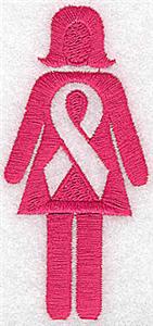 Woman with breast cancer ribbon medium