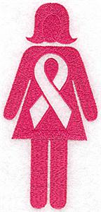 Woman with breast cancer ribbon large