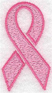 Breast cancer ribbon outlined small
