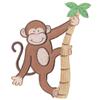 Monkey in Palm Tree, Larger (Applique)
