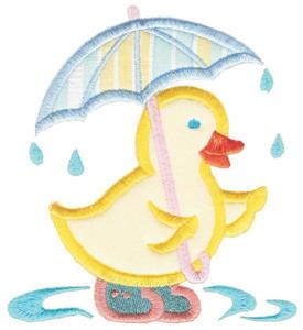 Rainy Day Duck, Larger (Applique)