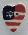 The Button Collection by Mill Hill / Medium Patriotic Folk Heart Button