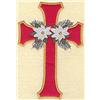 Applique cross with poinsettia large