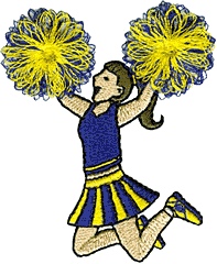 Cheerleader with Loopy Poms