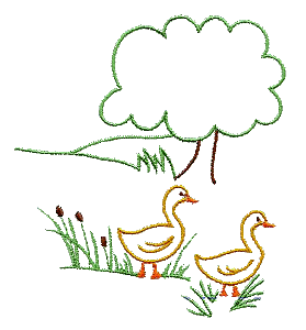 Two Ducks Outline