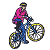 Cyclist Popping Wheelie