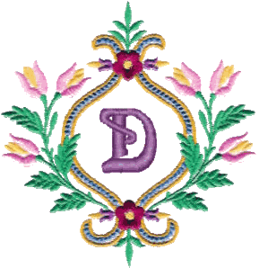 Floral Monogram D