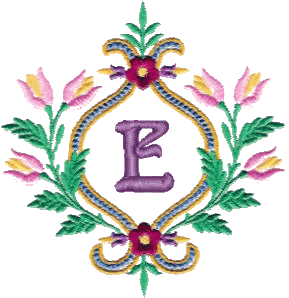 Floral Monogram E