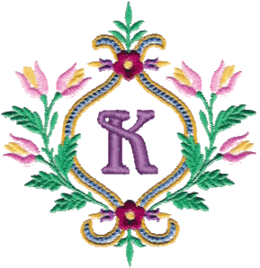 Floral Monogram K