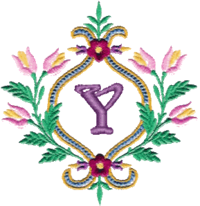 Floral Monogram Y