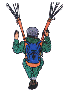 Parachuter, back view