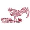 Redwork Rooster With Feed
