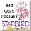 Redwork Roosters Design Pack
