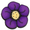 Large Violet Wildflower Button