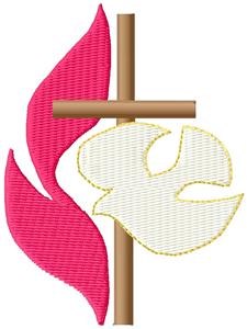 Cross, Flame and Dove Embroidery Design by Grand Slam Designs