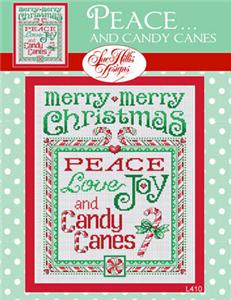 Peace And Candy Canes Cross Stitch Pattern