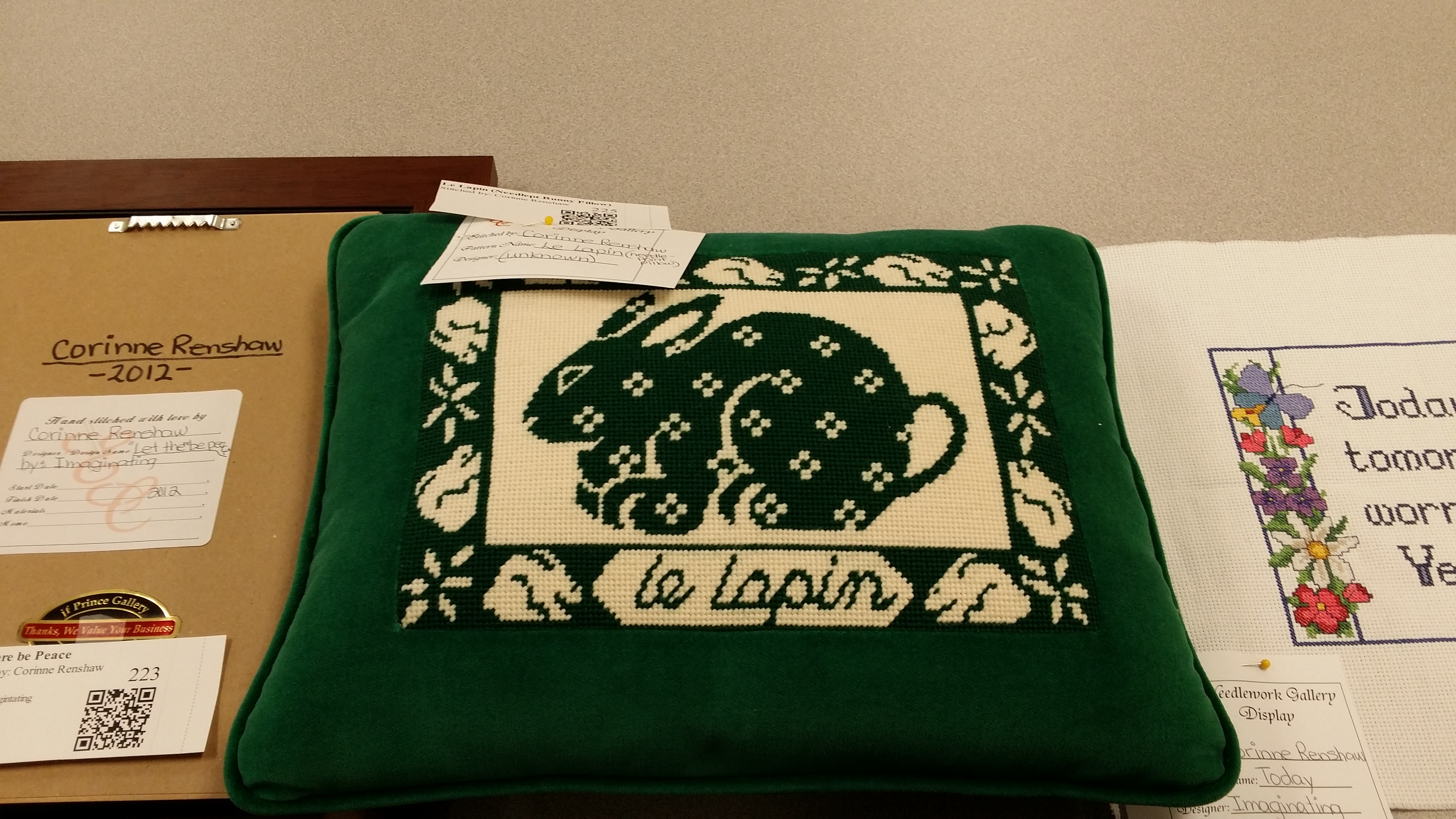 Le Lapin (Needlept Bunny Pillow)