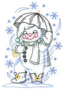Vintage Snowman with Umbrella