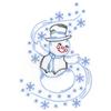 Vintage Swirling Snowman