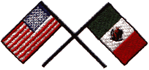 Crossed USA & Mexico Flags