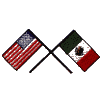 Crossed USA & Mexico Flags