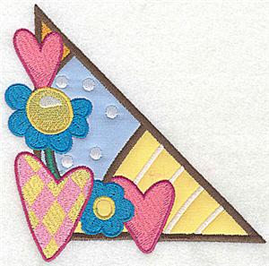 Corner hearts and flowers lg 2 appliques
