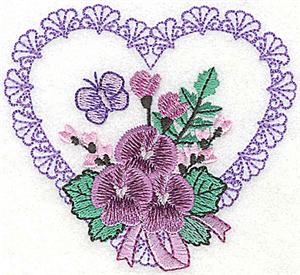 Pansies in Heart D / small