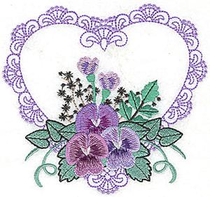 Pansies in Heart H / large