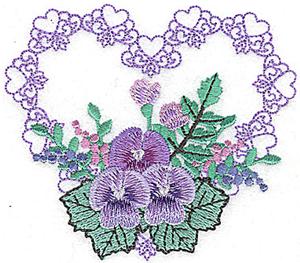 Pansies in Heart J / small