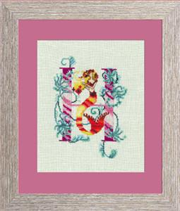 Letters From Mermaids-H Cross Stitch Pattern