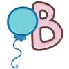 B balloon small double applique