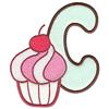 C cupcake small double applique