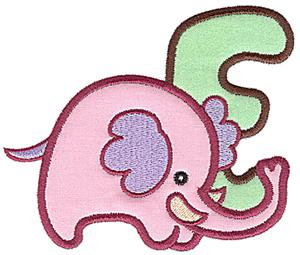 E elephant / small double applique