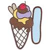 I icecream cone small double applique