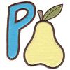 P pear small double applique