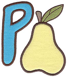 P pear / small double applique