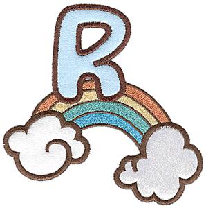 R rainbow / small double applique