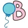 B balloon large double applique