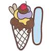 I icecream cone large double applique