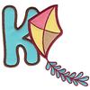 K kite large double applique