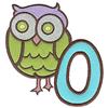 O owl large double applique