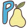 P pear large double applique