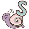 S snail large double applique