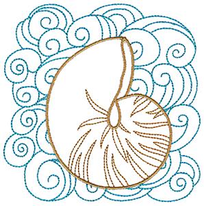 Seashell C with swirls / small
