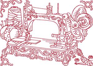 Antique Sewing Machine / Block 5 Large